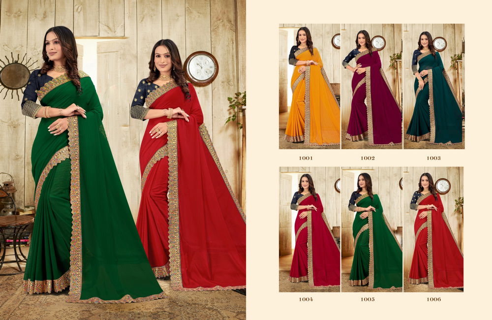 Saroj Tanuja Embroidery Party Wear Sarees Catalog
